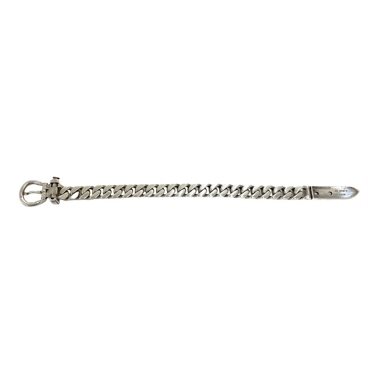 Hermes Vintage Boucles Sellier PM Bracelet 925 Sterling Silver — view 6