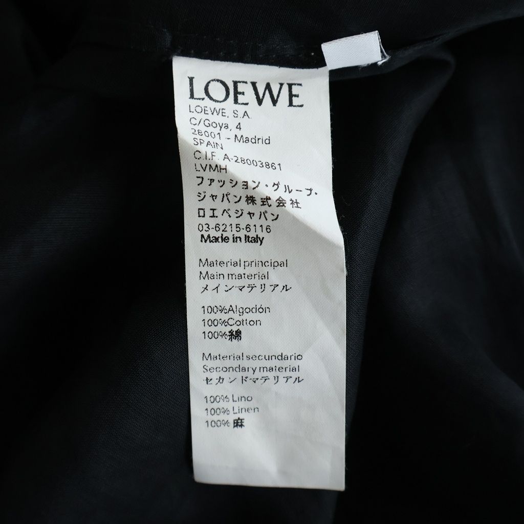 Loewe Linen Orange Belt Coat Black XS — view 8