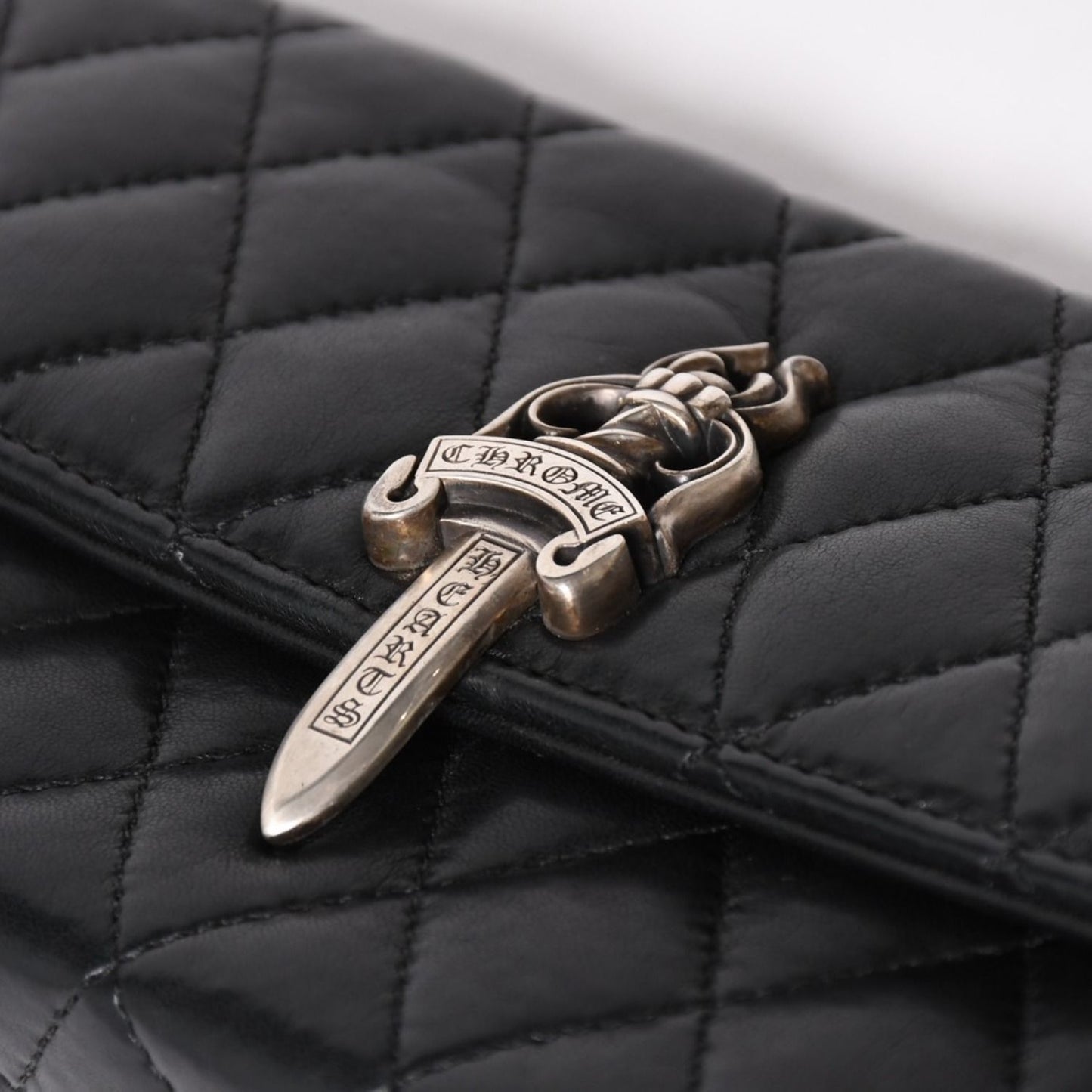 Chrome Hearts Dinner Clutch Large Dagger Matelasse Lambskin Black — view 8