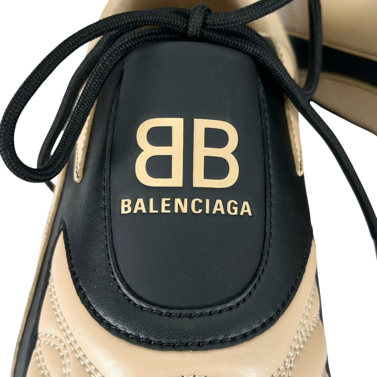 Balenciaga Zen Sneakers Leather Low-Cut Sneakers Beige Black — view 8