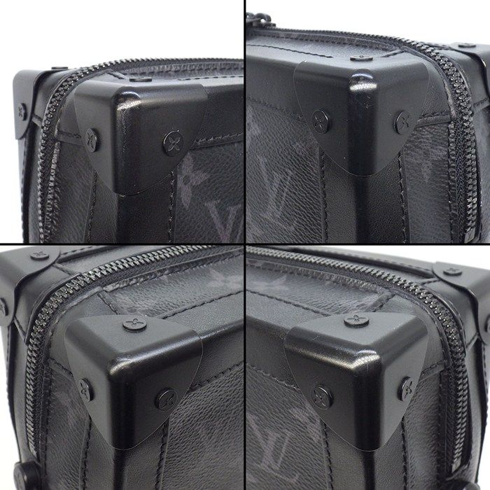 Louis Vuitton Shoulder Bag Soft Trunk Black Gray Monogram Eclipse Leather — view 8