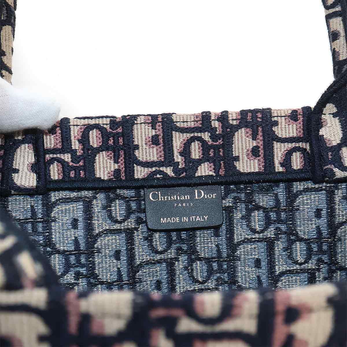 Dior Oblique Book Tote Bag Canvas Navy — view 8