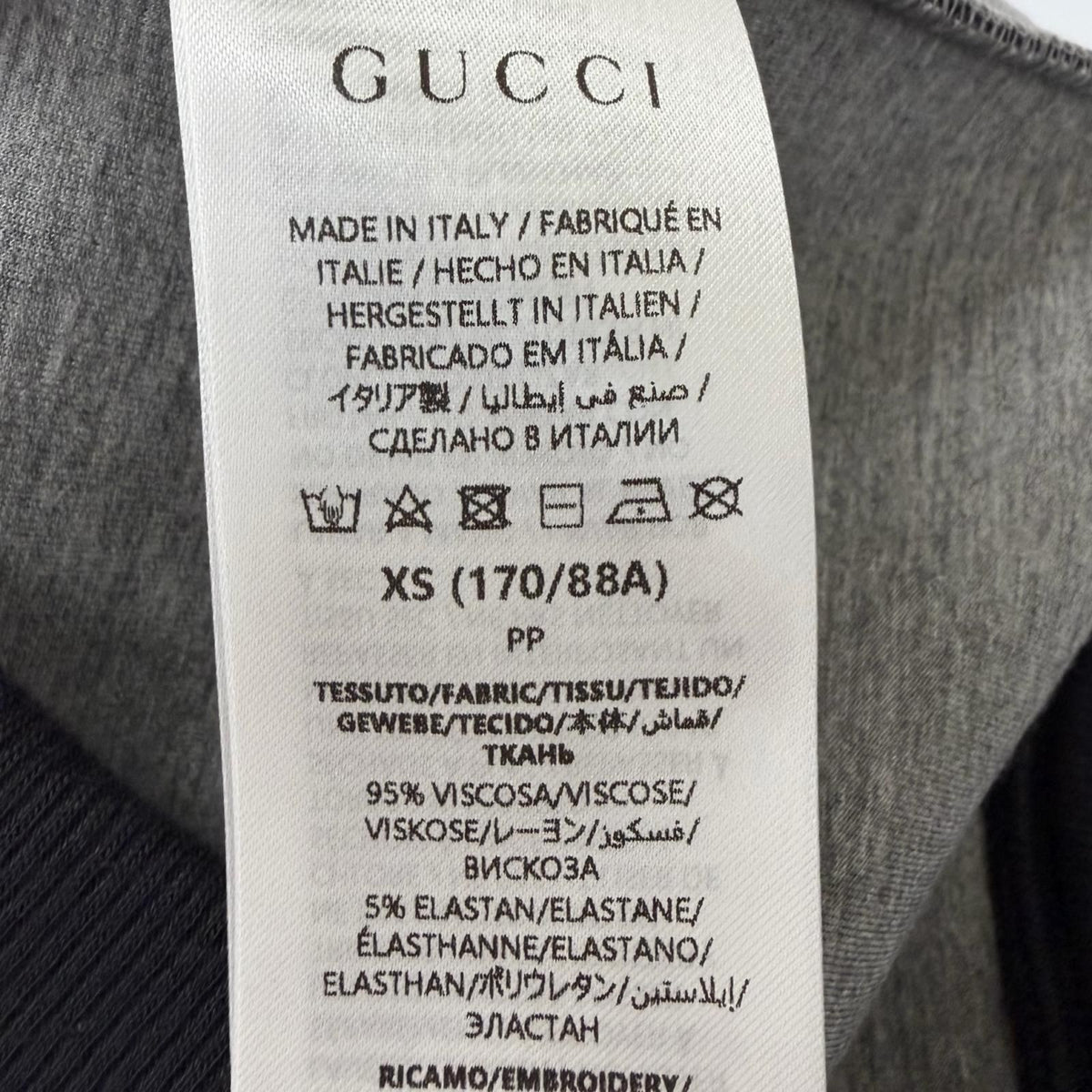 Gucci Logo Embroidery Jersey Pullover Hoodie Black XS — view 8