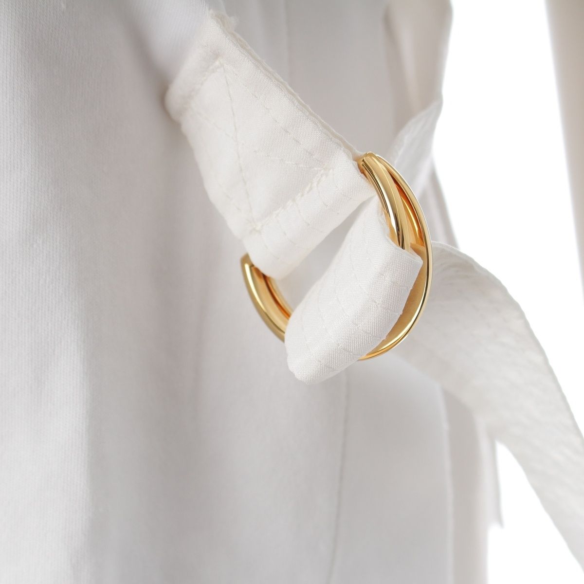 Louis Vuitton Cotton Silk Side Strap Short Sleeve T-Shirt Top White XS — view 8