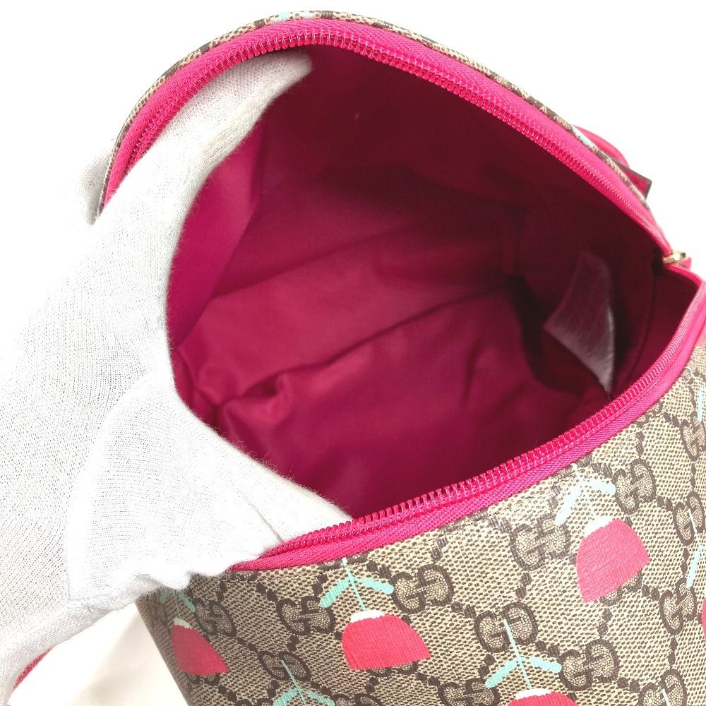 Gucci Backpack Logo Flower Tulip GG Supreme Canvas Beige — view 8