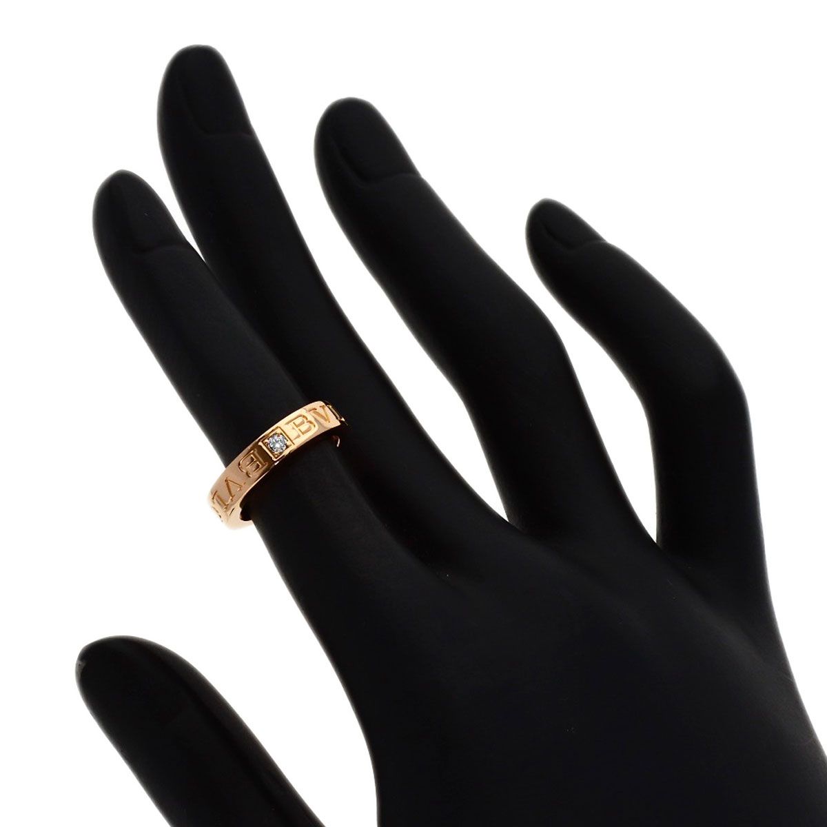 Bvlgari Double Logo Diamond Ring 18K Pink Gold — view 6
