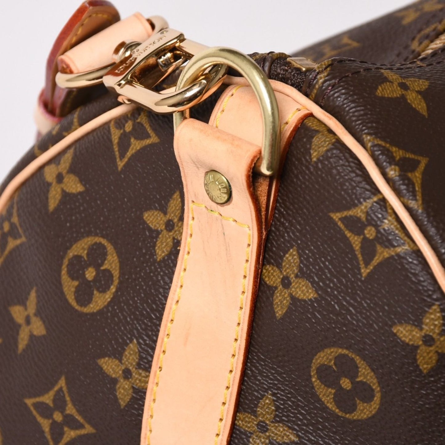 Louis Vuitton Monogram Keepall Bandouliere 55 2-Way Boston Bag Brown Canvas — view 8