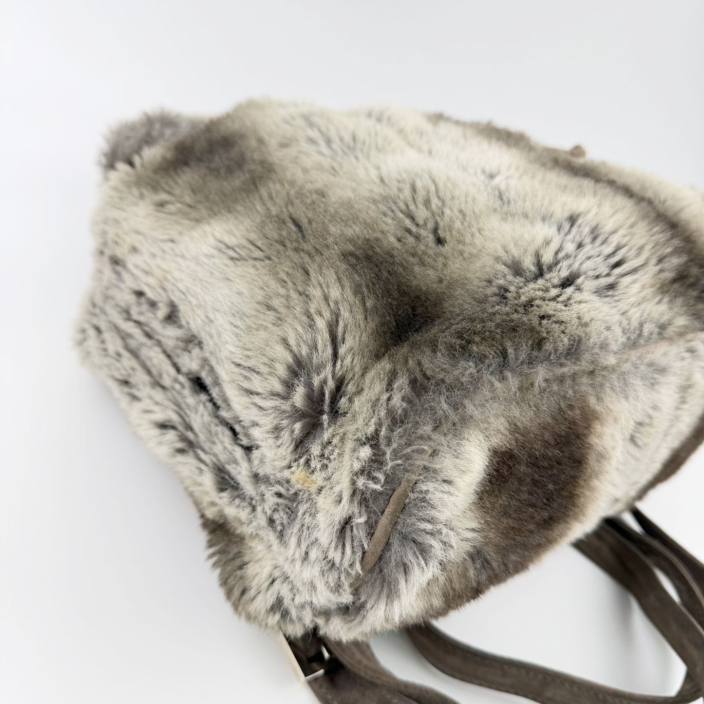 Fendi Zucca Pattern Lining Backpack Suede Gray Brown Vintage — view 8
