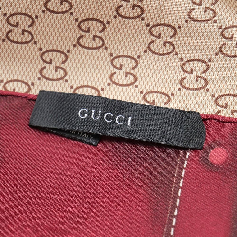 Gucci Scarf GG Monogram Belt Motif Silk Twill — view 6