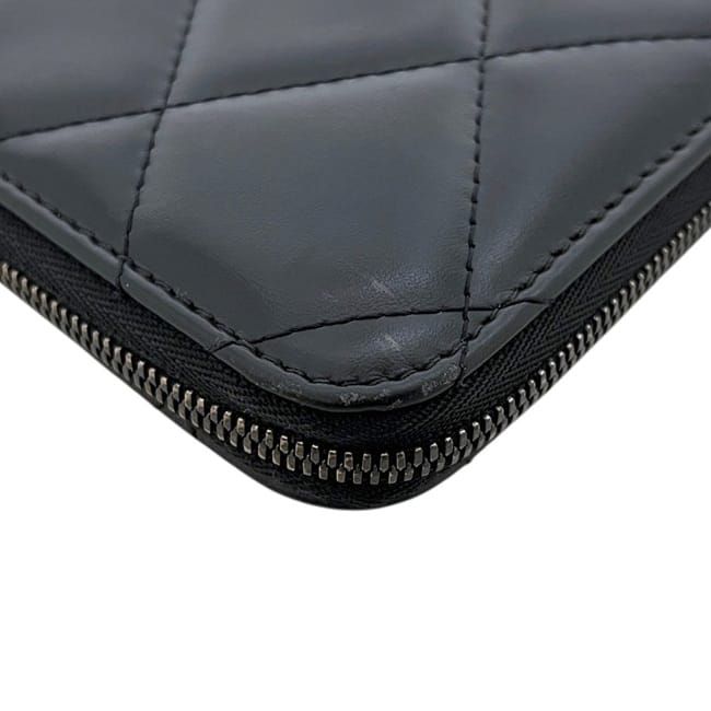 Balenciaga Zip Around Wallet B Logo Black Leather — view 8