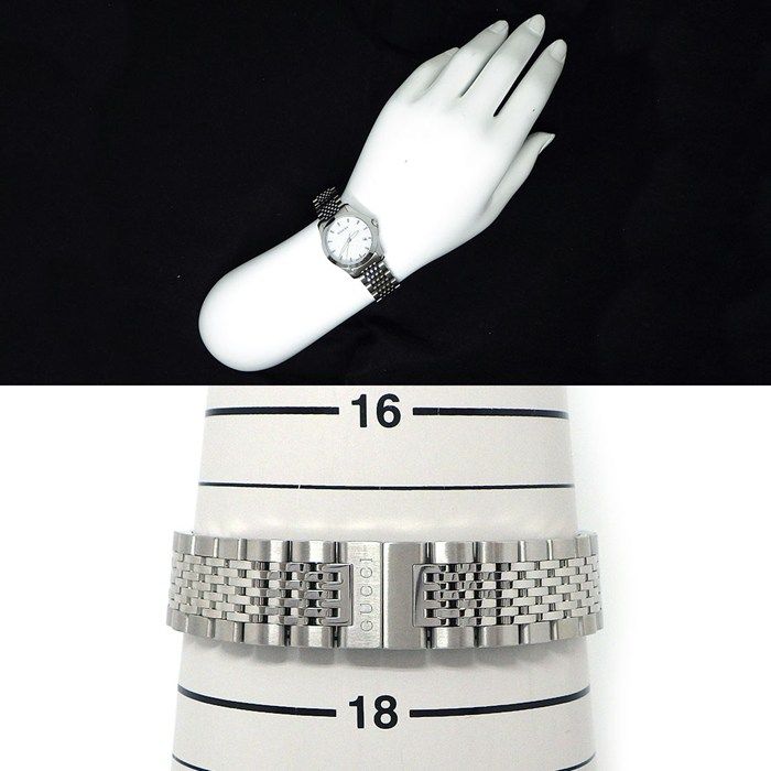 Gucci Watch Timeless 126.5 GG Pattern White Shell Dial Date Luminous Index — view 8