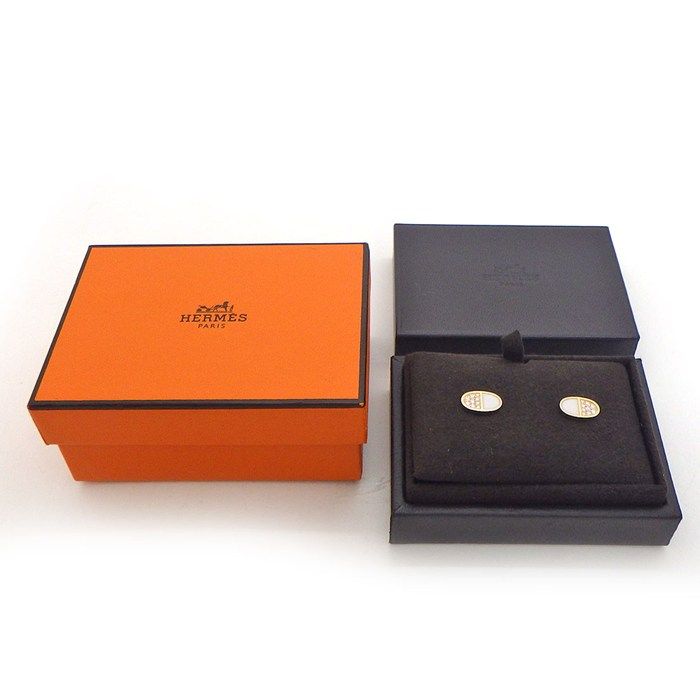 Hermes Earrings Chaine D'Ancre Verso 18 Points Diamond Total White Ceramic 18K — view 7