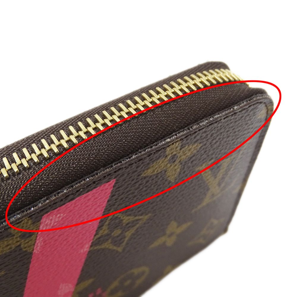 Louis Vuitton Wallet Monogram Zippy Grenade Brown Pink Zip Around — view 8