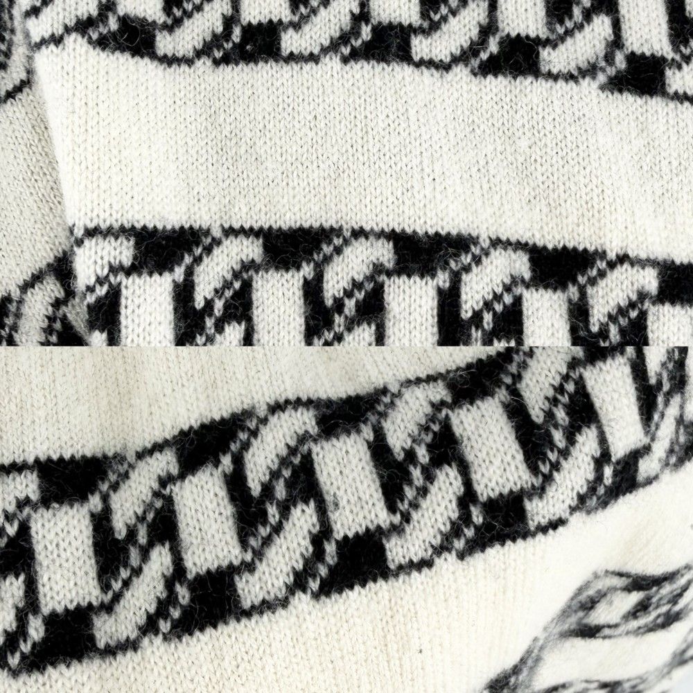 Chanel Set Coco Button Border Cardigan Sleeveless Dress Vintage 34 White Black — view 8