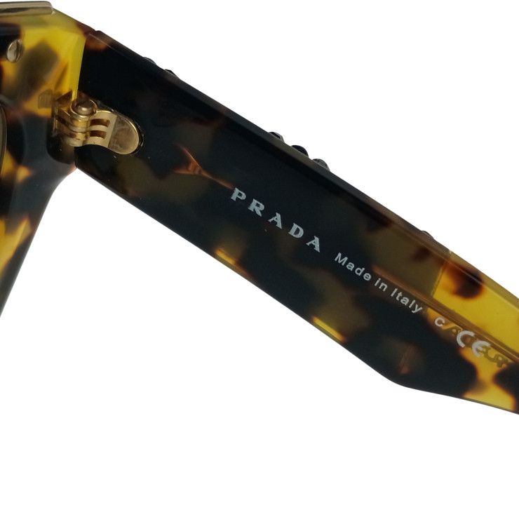 Prada Sunglasses Brown Acetate Tortoiseshell Pattern Gold Eyewear — view 7