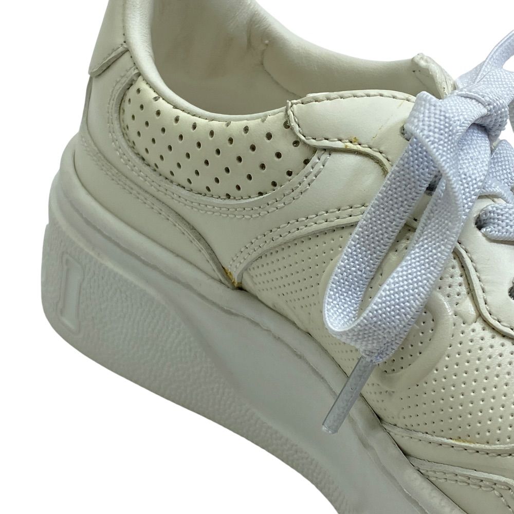Gucci GG Embossed Sneakers Thick Sole Perforated Leather White Comfortable — view 8