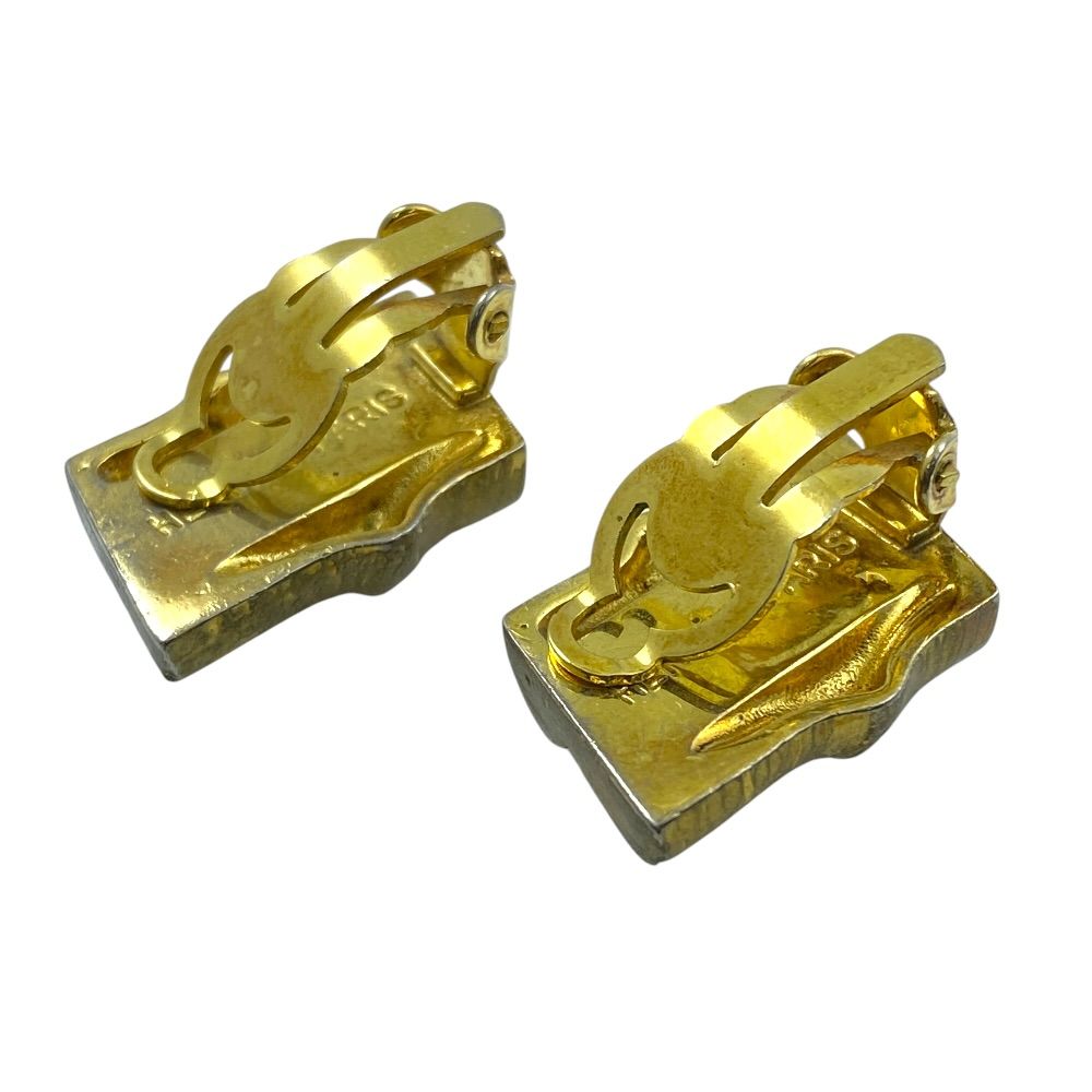Hermes Vintage Earrings Bamboo Motif Metal Gold Gorgeous Presence — view 8