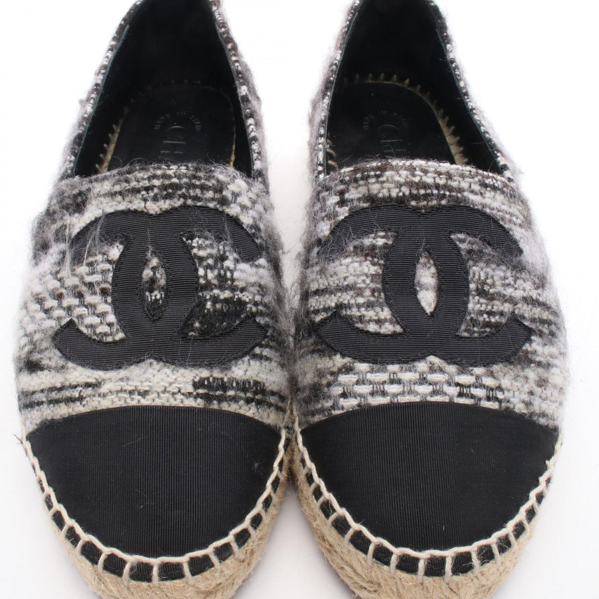 Chanel CC Logo Espadrilles Slip Ons Fabric — view 8