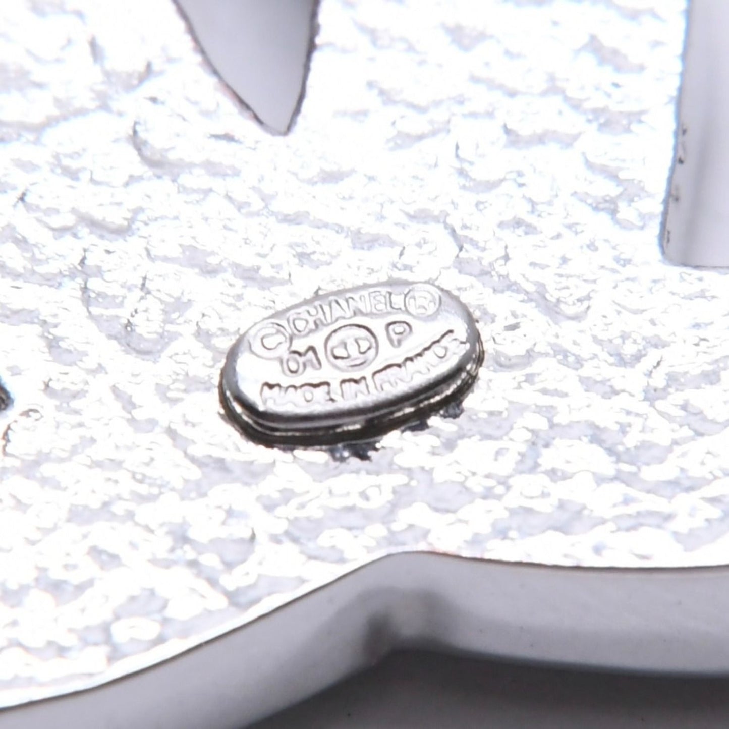 Chanel CC Logo Brooch 01 Metal Rhinestone Silver Clear — view 8