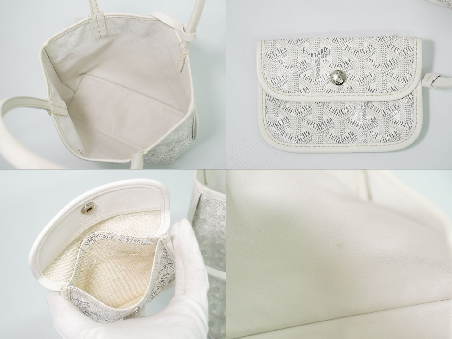 Goyard Anjou Mini Reversible Tote Bag White — view 8
