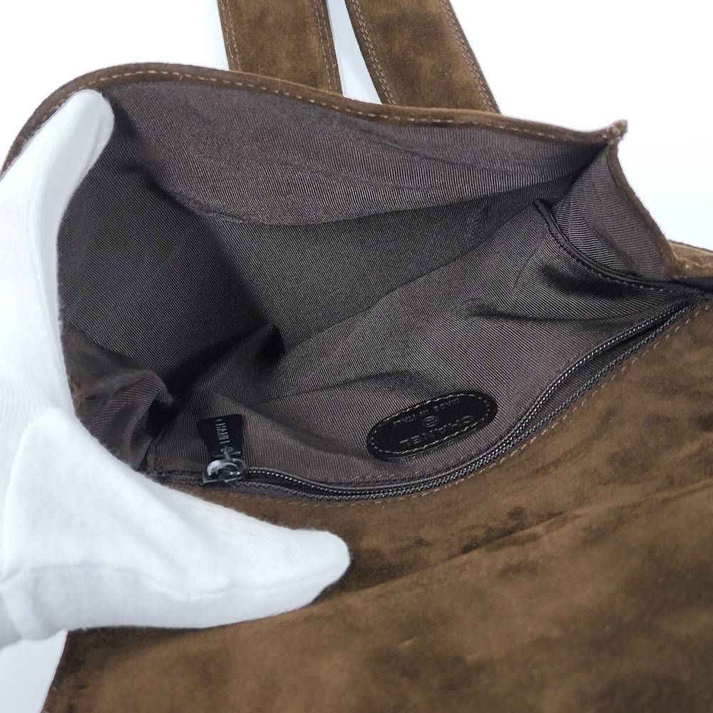 Chanel Shoulder Bag Suede Brown — view 8