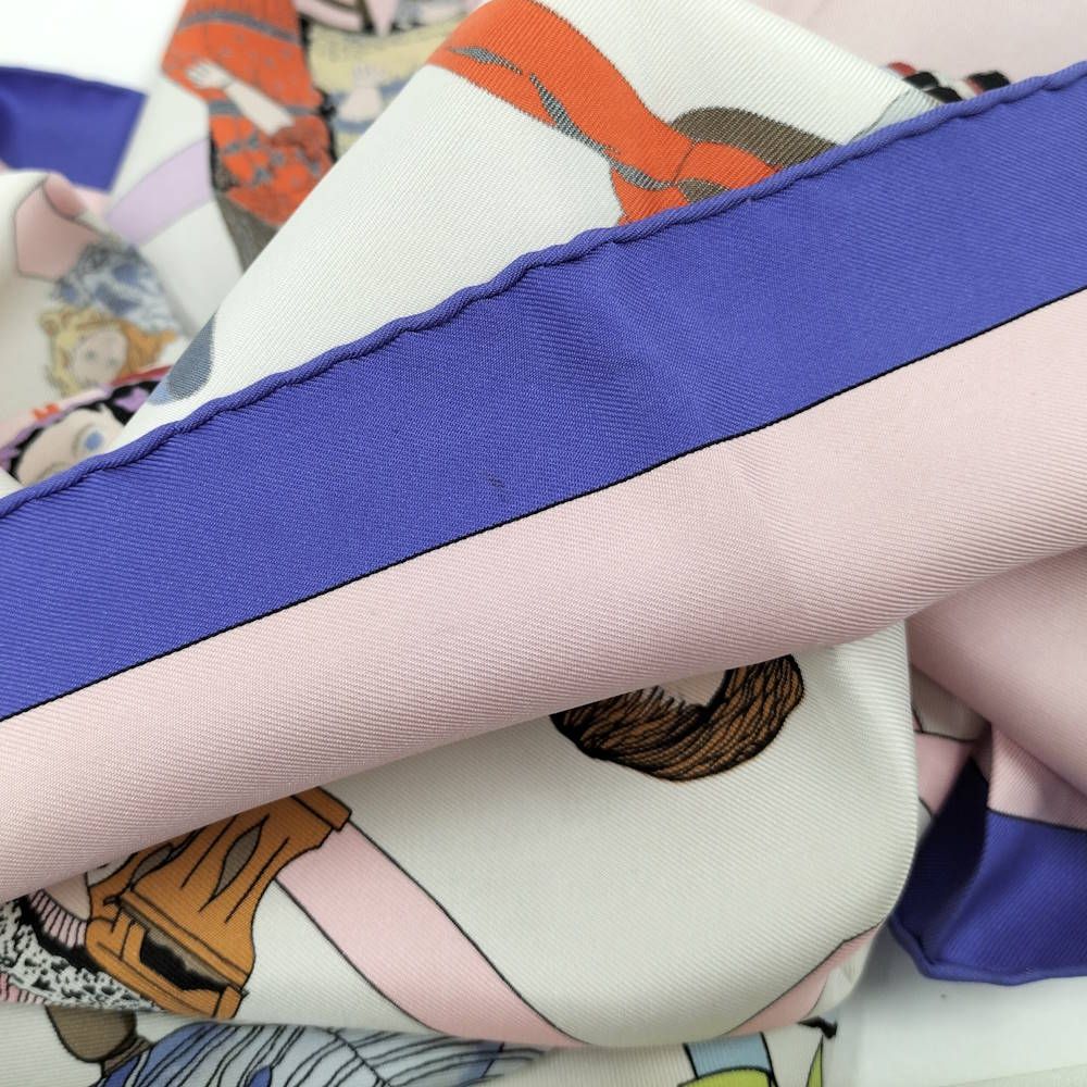 Hermes Scarf Carre 90 Hello Dolly Multicolor Pink — view 8