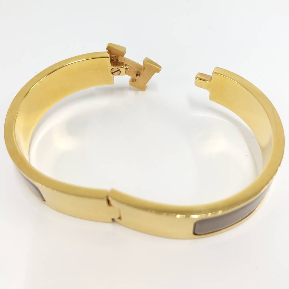 Hermes Clic Clac Bracelet Plated Gold Gray — view 8