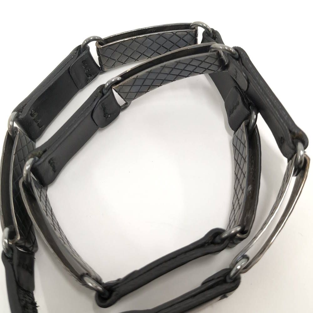 Bottega Veneta Bracelet Leather Black Silver — view 8