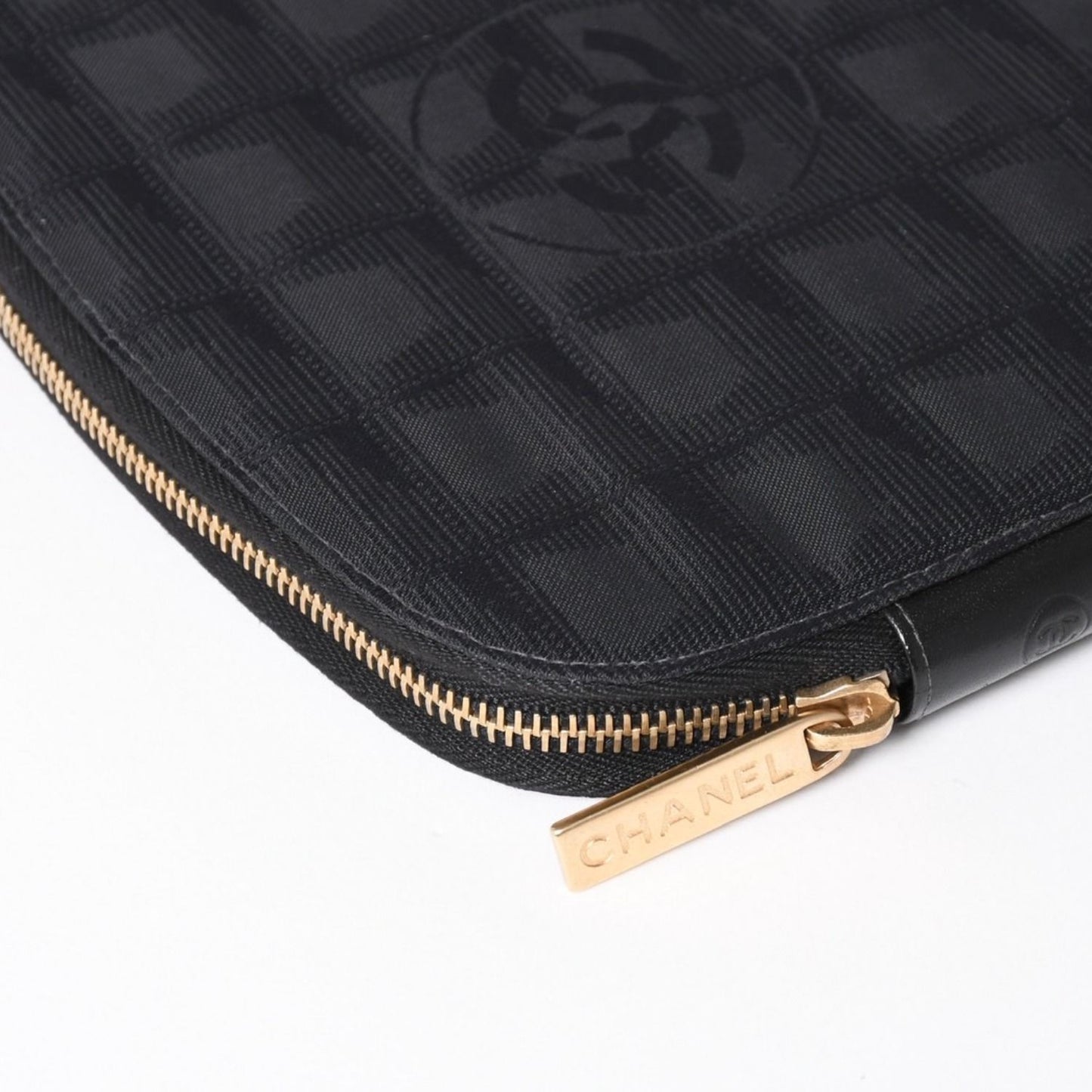 Chanel New Travel Line Multi Pouch CD Case Black CC Logo Nylon Jacquard Fabric — view 8