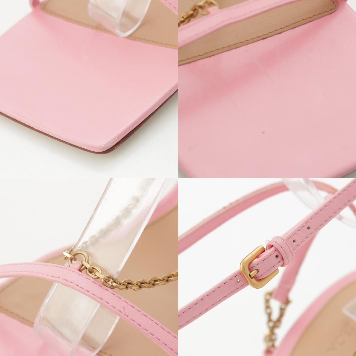 Bottega Veneta Chain Strap Pin Sandals Pink Gold — view 8