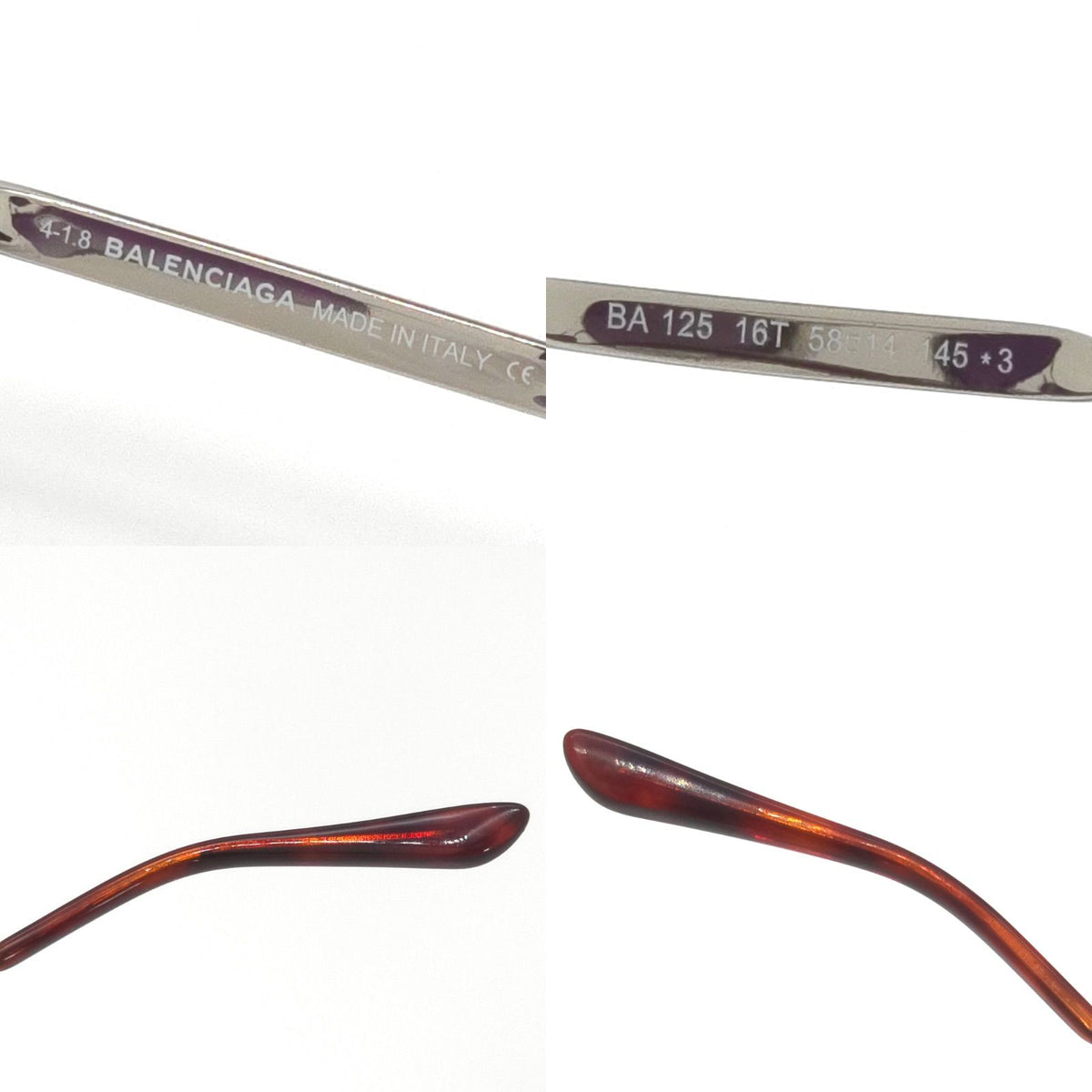 Balenciaga Teardrop Sunglasses Purple Color Gradation Silver Metal Case Cloth — view 8