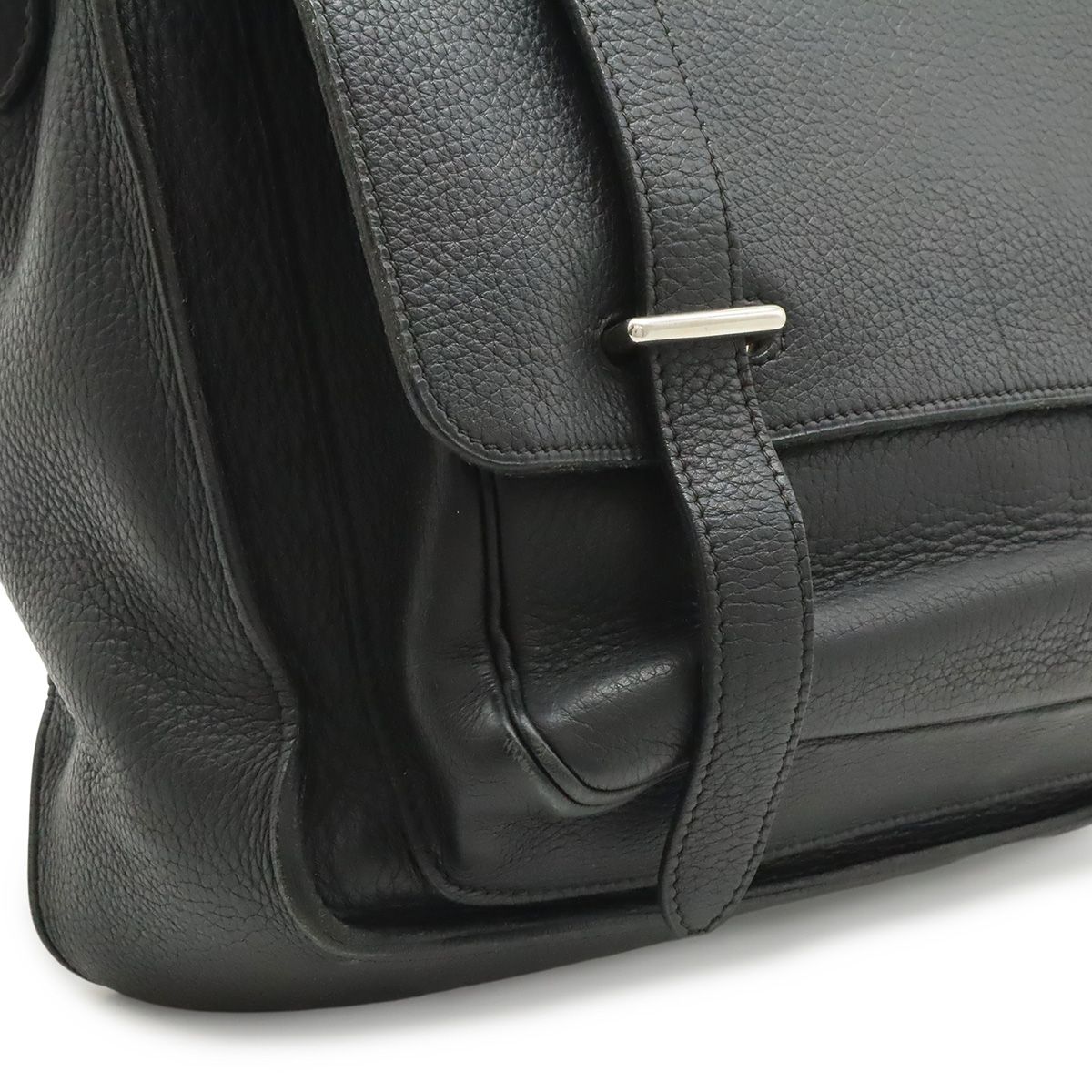 Hermes Steve Besace 35 Shoulder Bag Crossbody Taurillon Clemence Leather Black — view 8