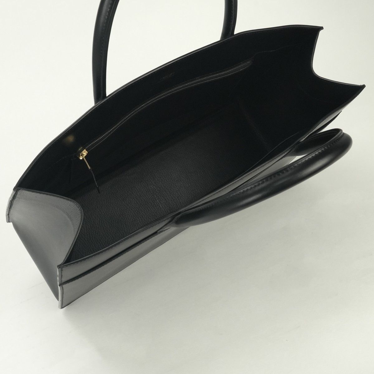Hermes White Bus GM Business Briefcase Box Calf Noir Black Gold — view 8