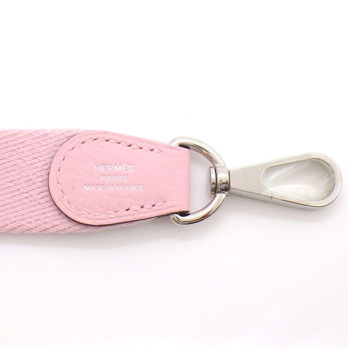 Hermes Shoulder Bag Evelyne TPM Amazon Rose Sakura Taurillon Clemence Silver — view 8