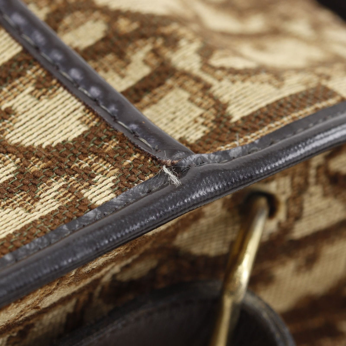 Dior Trotter CD Logo Vintage Canvas Brown Shoulder Bag — view 8
