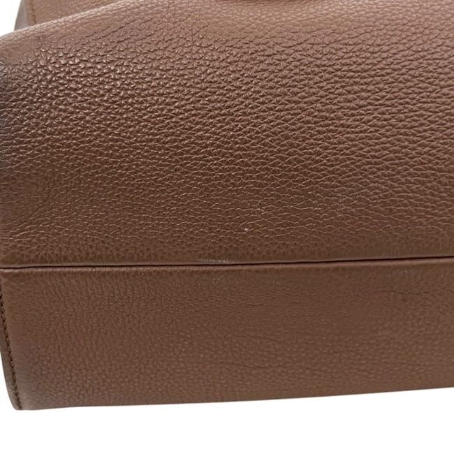 Gucci Tote Bag Brown Interlocking G Leather Logo Gray — view 8