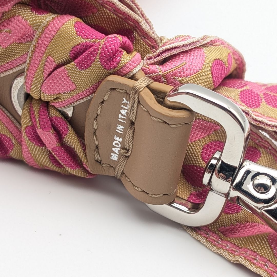 Fendi Shoulder Strap Yue Short Flower Ribbon Beige Pink Silver — view 6