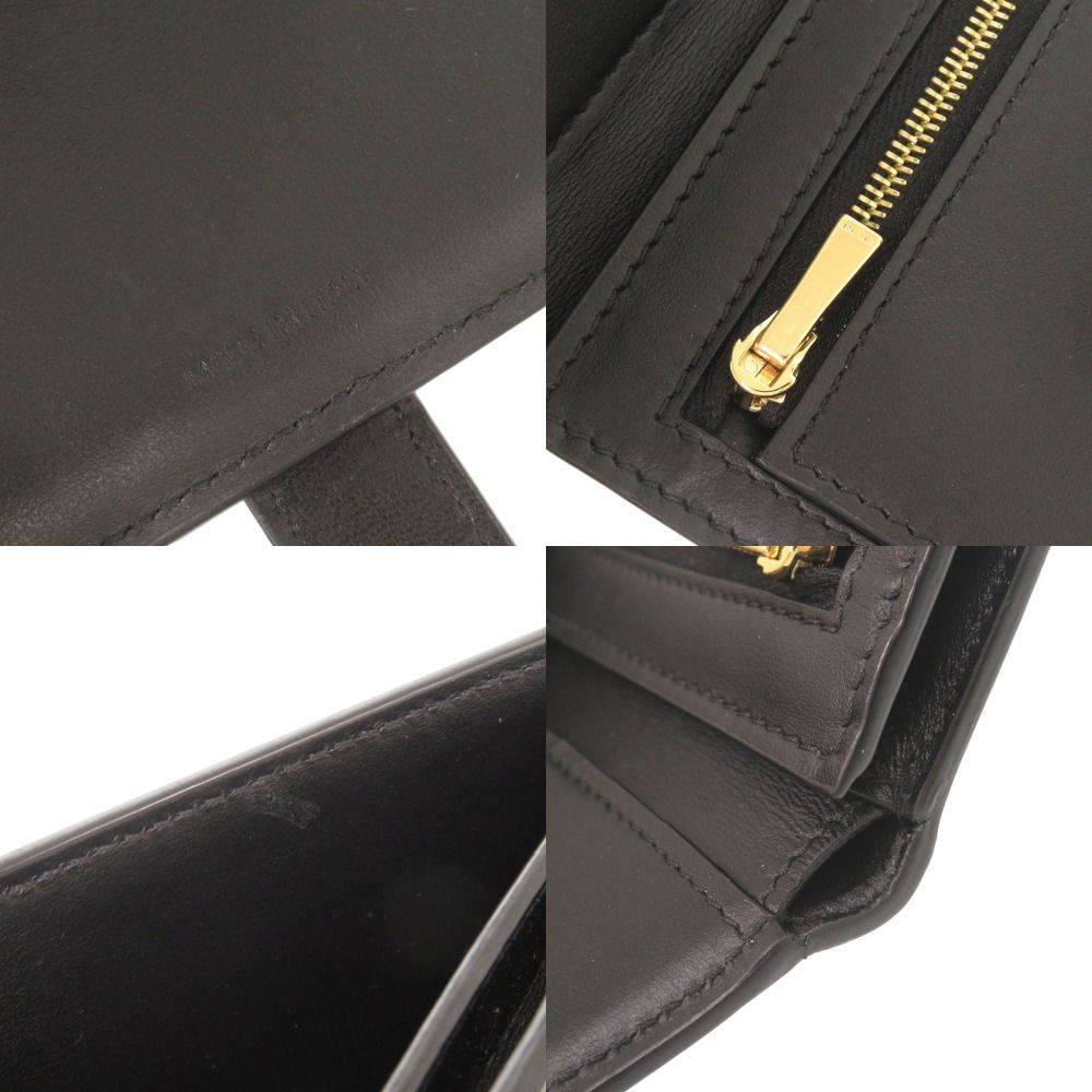 Celine Strap Wallet Leather Black Bifold — view 8