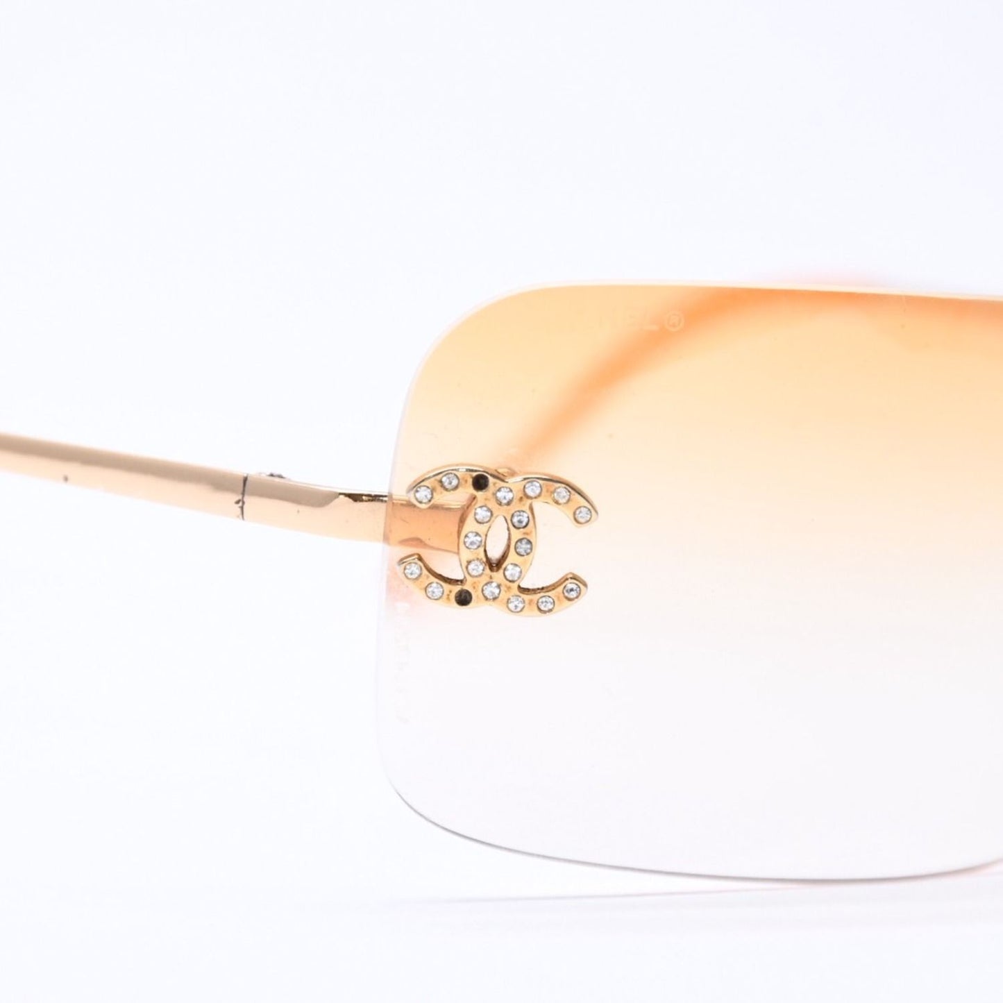 Chanel Rimless Sunglasses Eyewear CC Logo Rhinestone — view 8