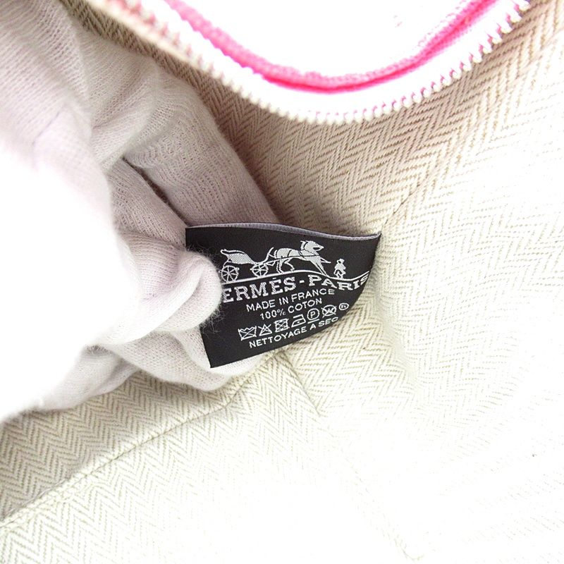 Hermes Bride-A-Brac PM Cotton Canvas Bag Hibiscus — view 8