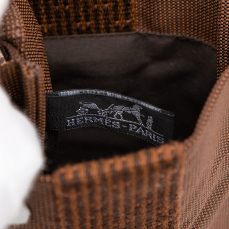 Hermes Herline Crossbody Shoulder Bag Pochette Brown Canvas — view 7
