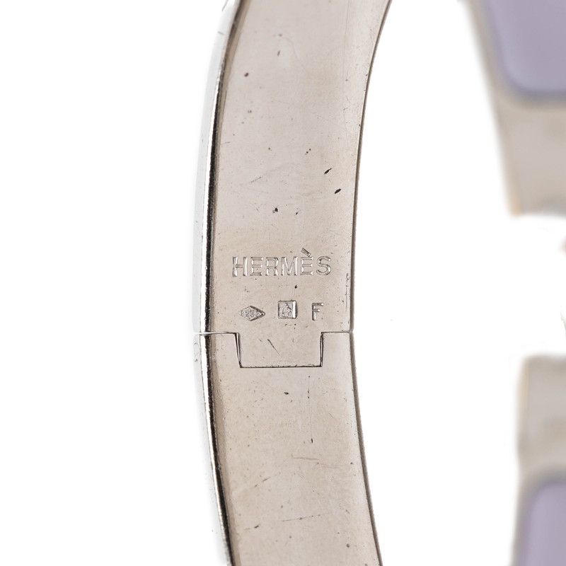 Hermes Clic Clac Bangle Silver Purple Metal Bracelet — view 4