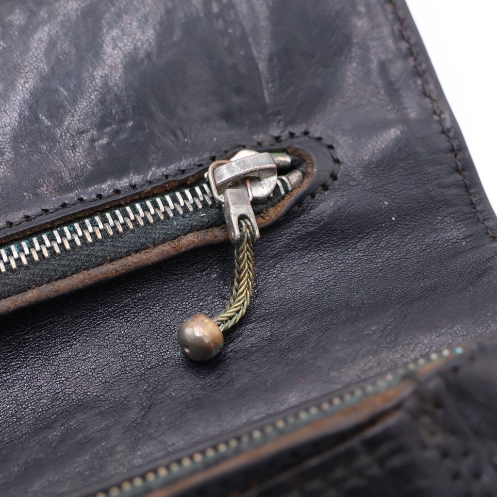 Chrome Hearts Strap 2 Zip Cross Ball Button Leather Wallet Black — view 6