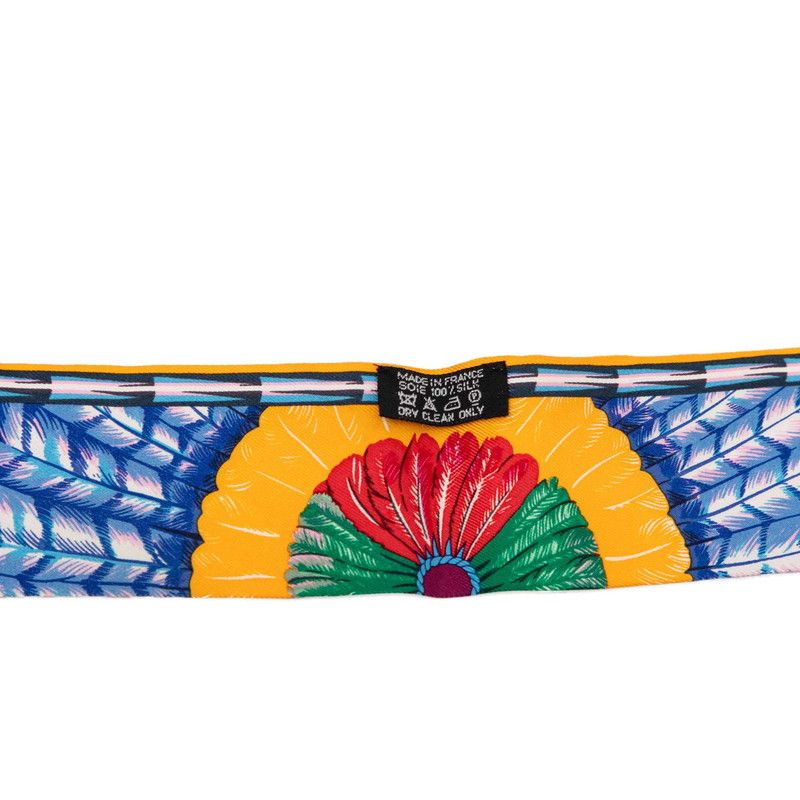 Hermes Twilly Brazil Scarf Purple Multicolor Silk — view 4