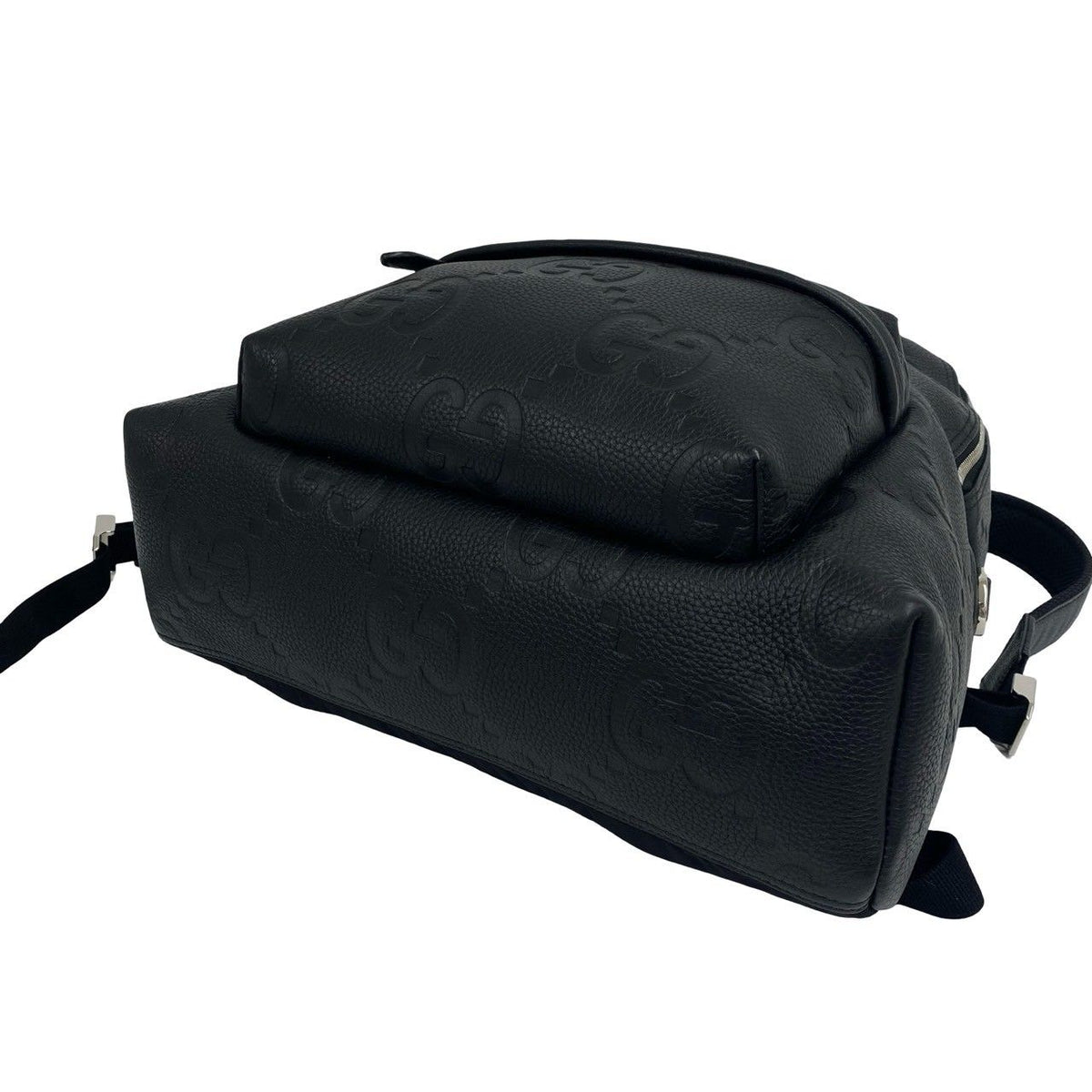 Gucci Jumbo GG Logo Leather Backpack Black — view 8
