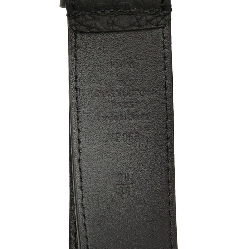 Louis Vuitton Monogram Taurillon Ceinture Signature 90 36 Black Leather Belt — view 6