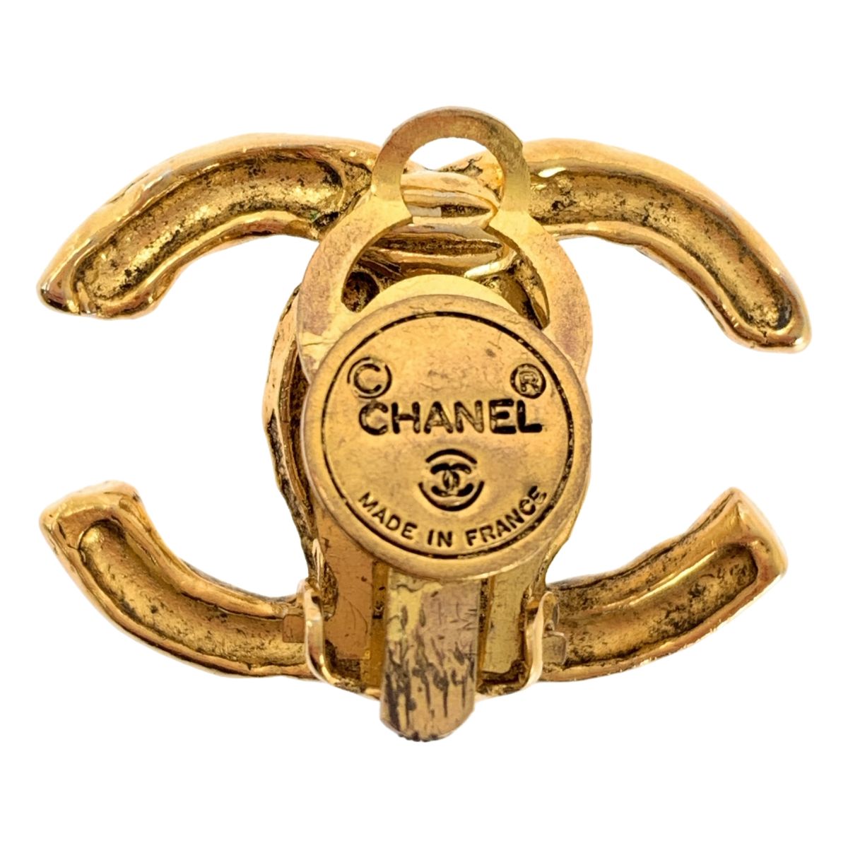 Chanel Vintage CC Logo Earrings Gold — view 6