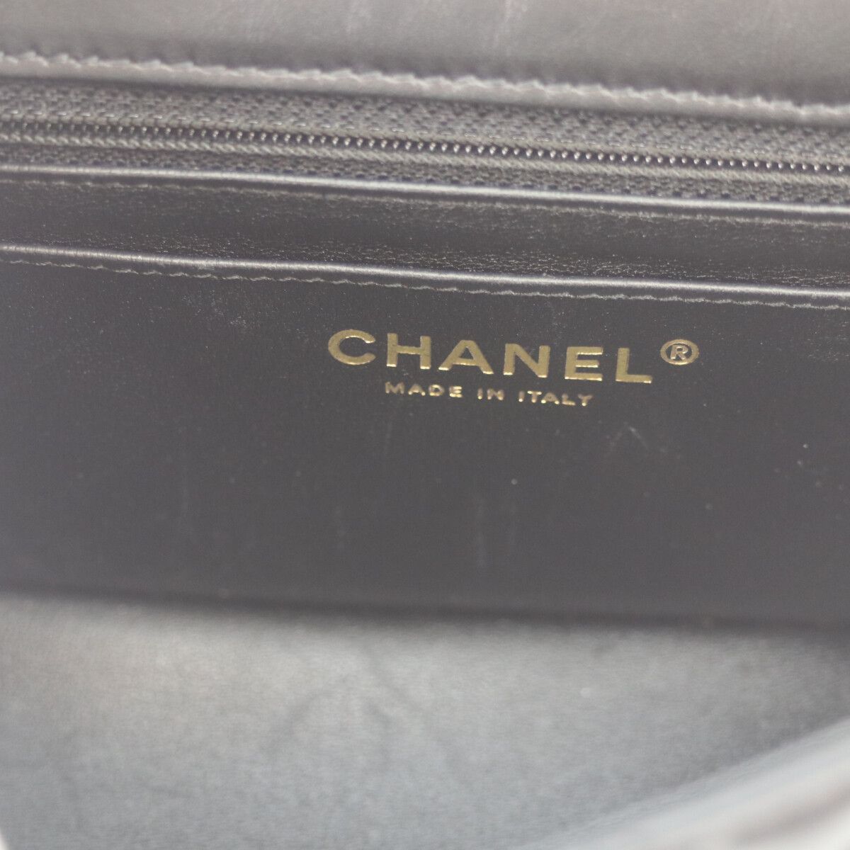 Chanel Black Vintage Calfskin Gold Quilted 2.55 Mini Chain Handbag — view 8
