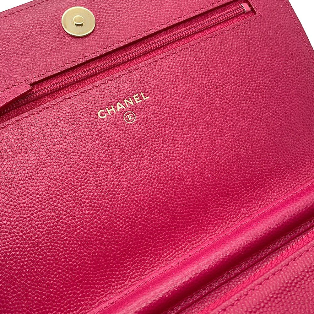 Chanel Chain Wallet Boy CC Logo Caviar Leather Shoulder Bag — view 8