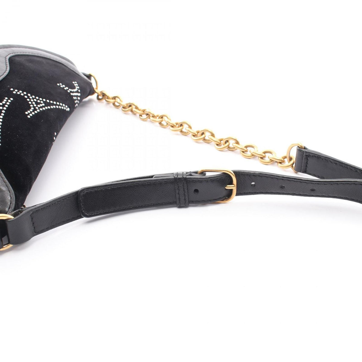 Balenciaga Waist Bag S-veneer Rhinestone Black Leather Fabric — view 8